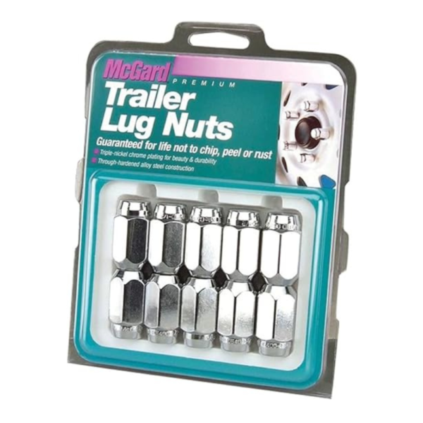 74043 Chrome Cone Seat Style Trailer Lug Nut Set